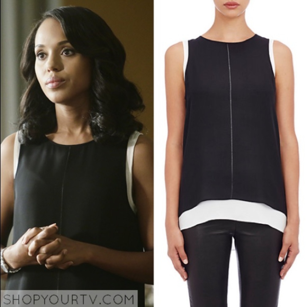 VINCE Cross Stitch Double Layered Tank